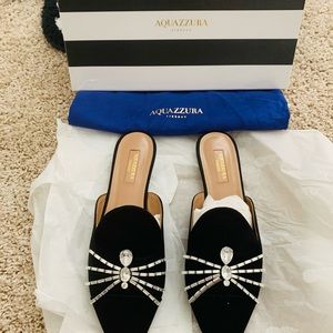Aquazzura Crystal spider Flat Mules
